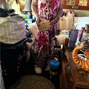 Pink and Red Patterned Maxi Dress